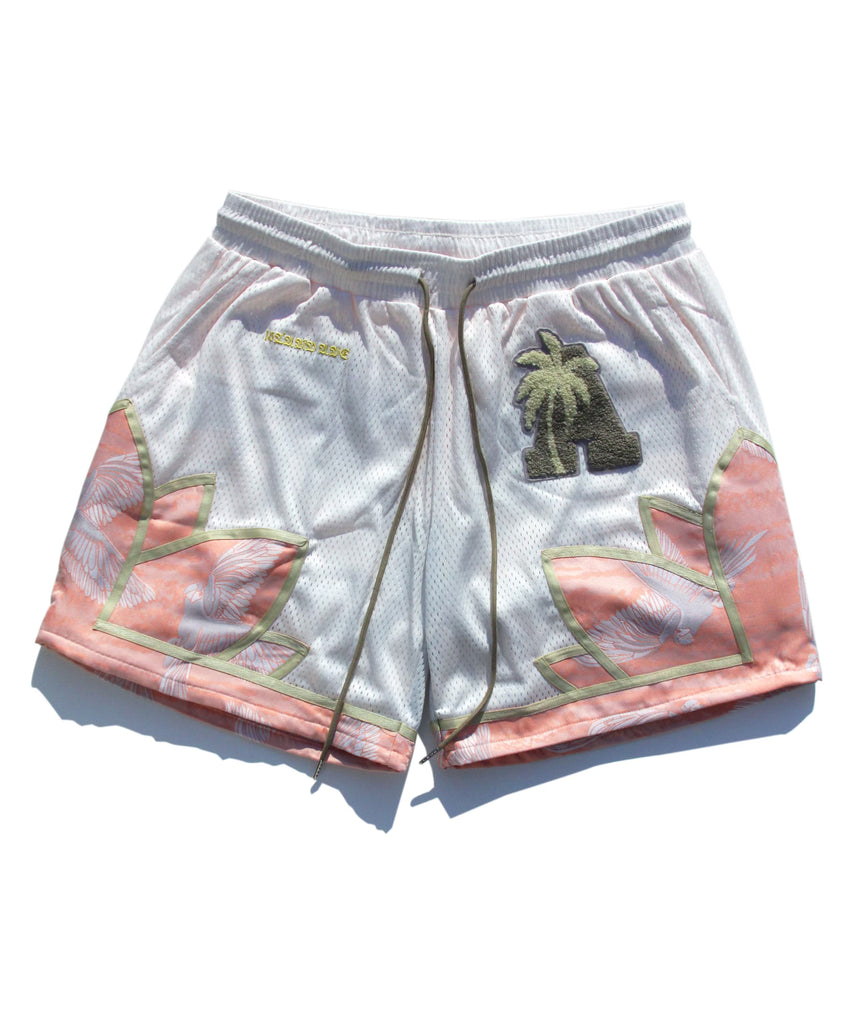 Kakapo Basketball Mesh Shorts - CORAL PASTELLE